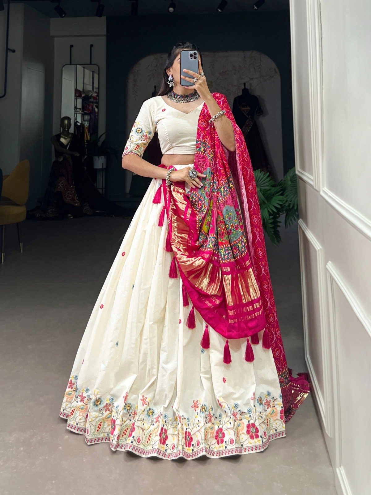 Lehenga Choli Khadi Cotton