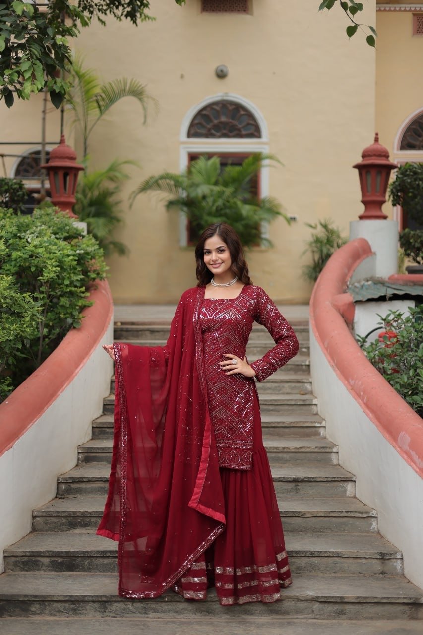 Kurti Plazo Set Faux Georgette - Image 3