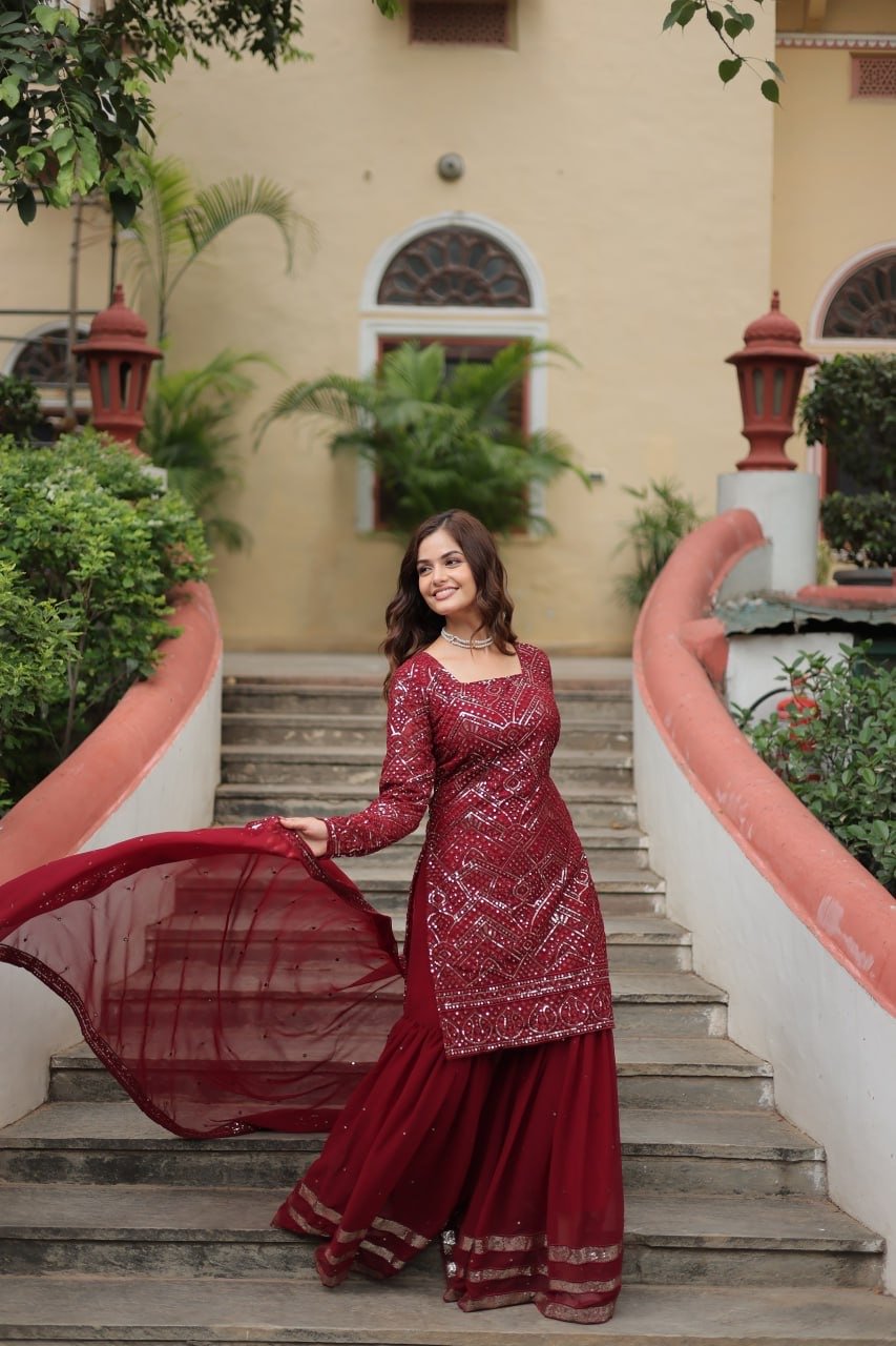 Kurti Plazo Set Faux Georgette - Image 4