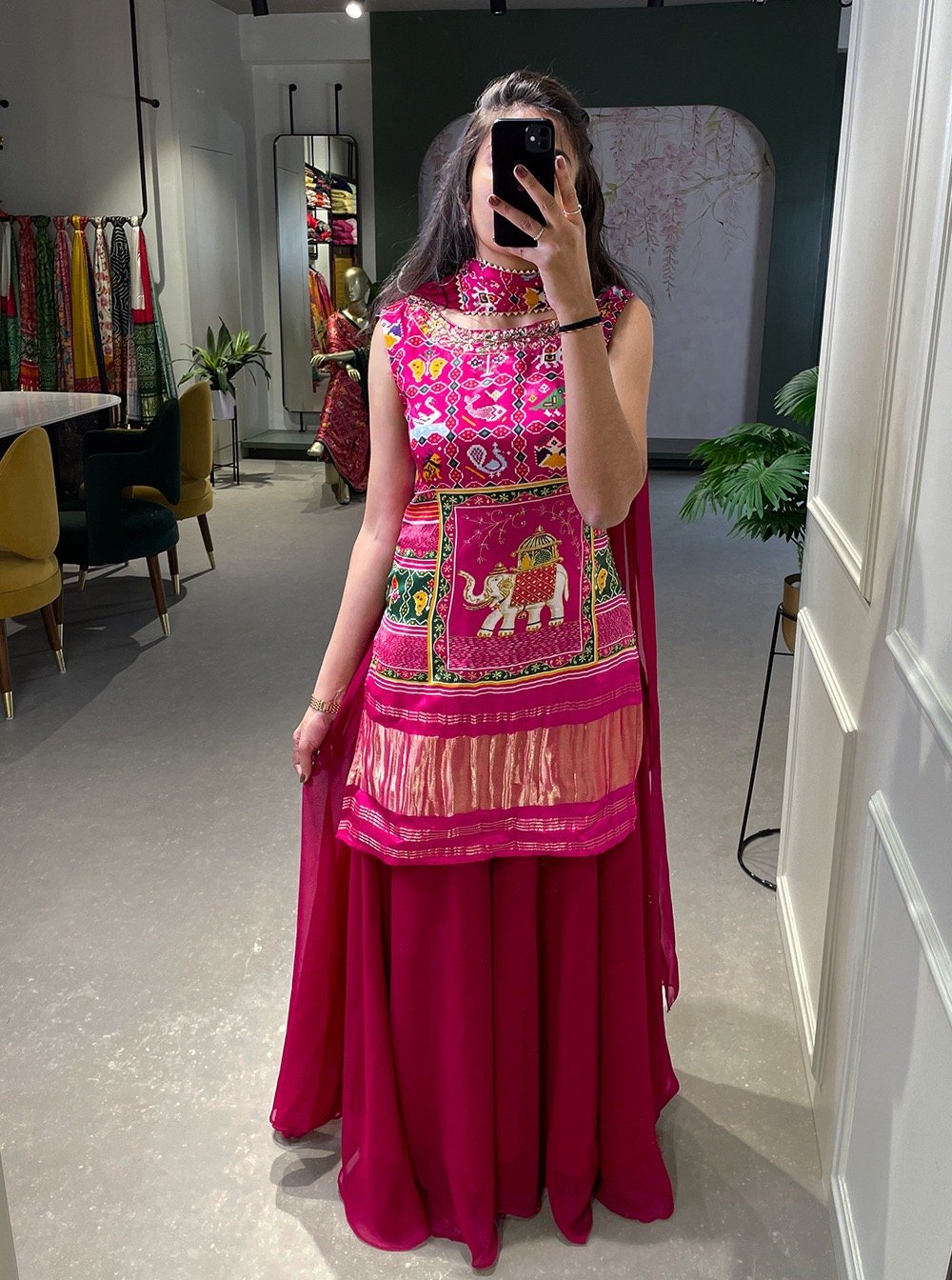 Kurti Plazo Set Gaji Silk - Image 2