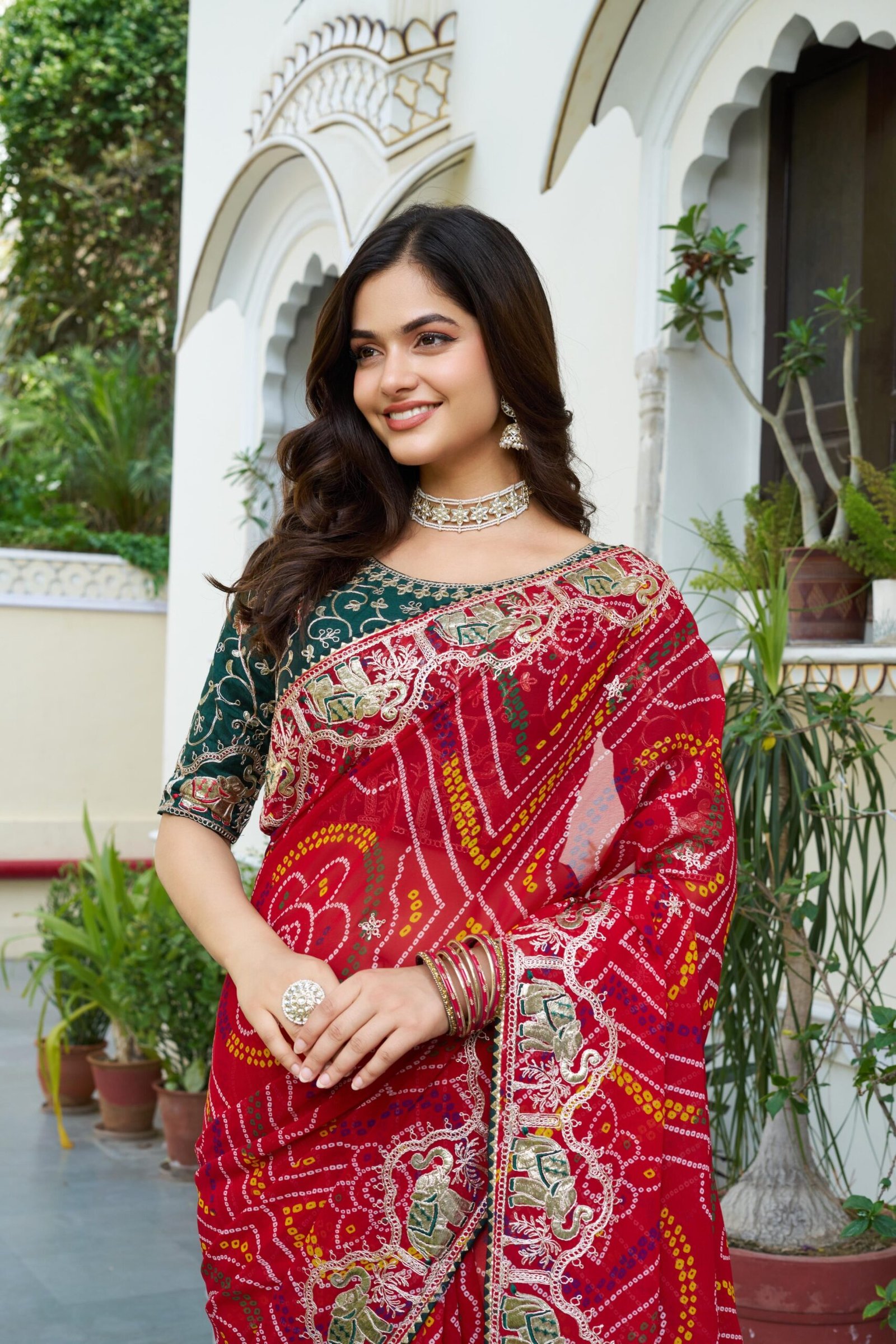 Saree Pure bandhej - Image 3