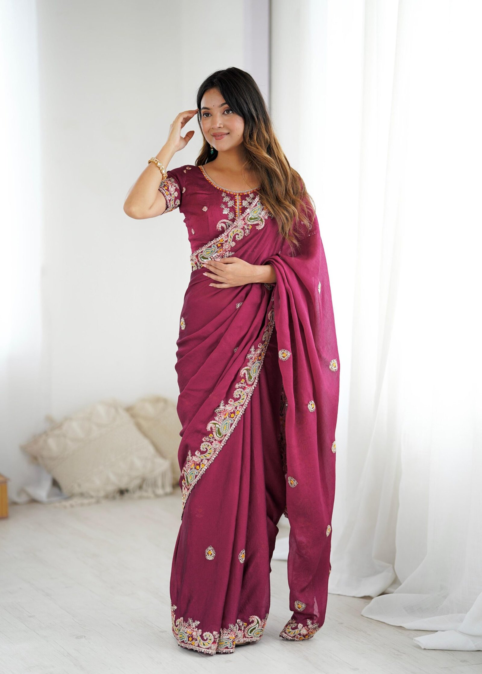 Saree Crush With Heavy Embroidery