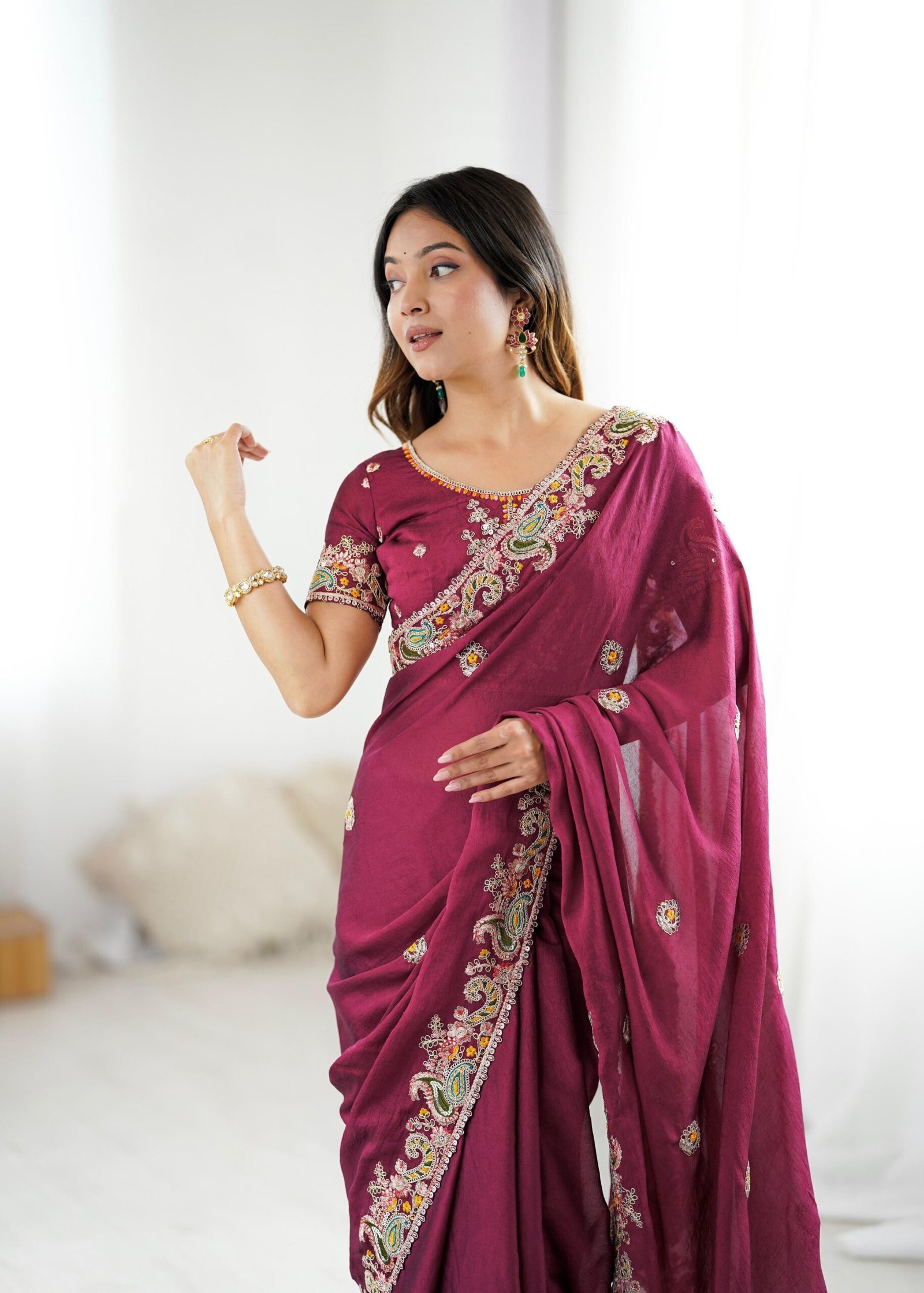 Saree Crush With Heavy Embroidery - Image 3