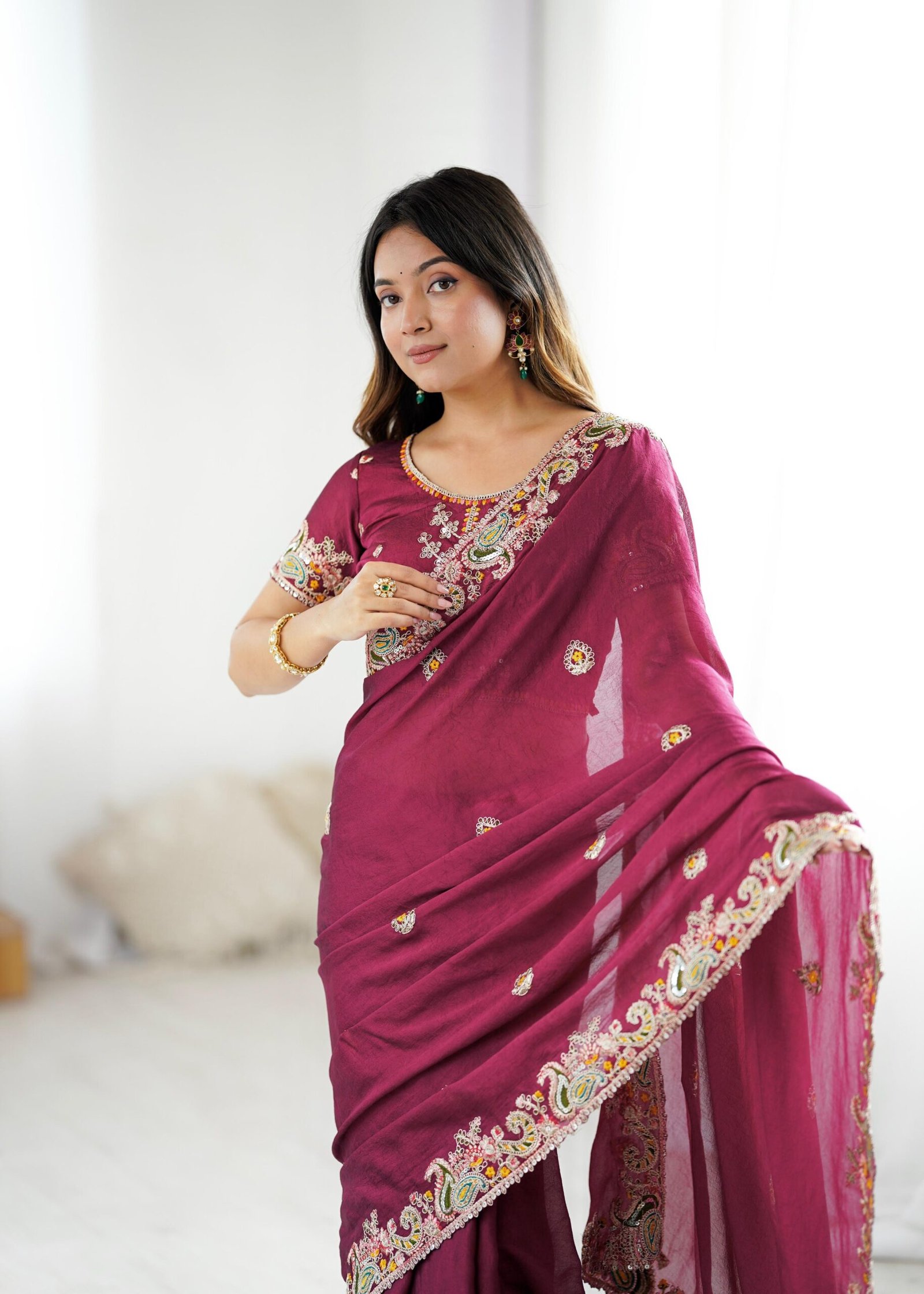 Saree Crush With Heavy Embroidery - Image 4