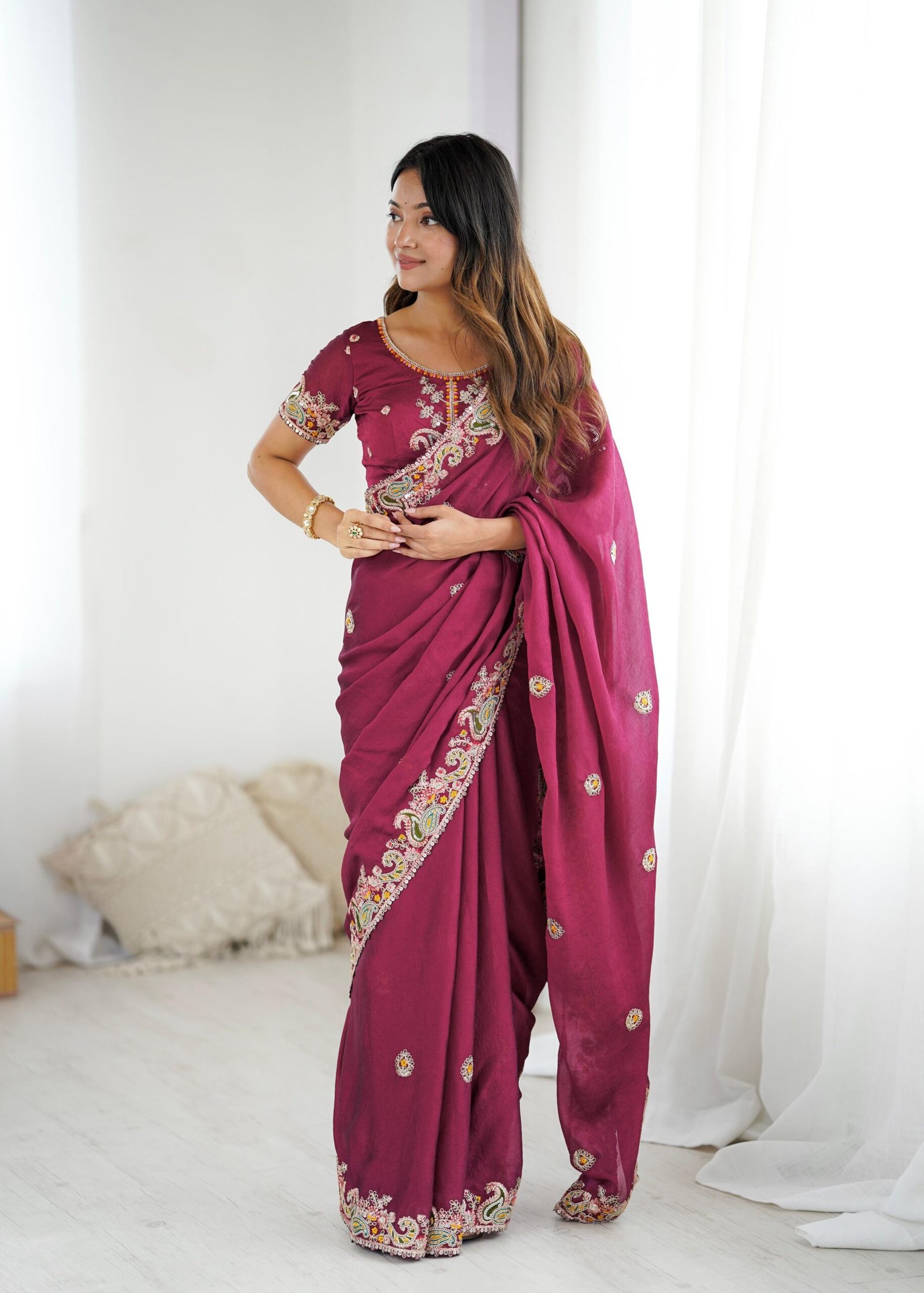 Saree Crush With Heavy Embroidery - Image 5