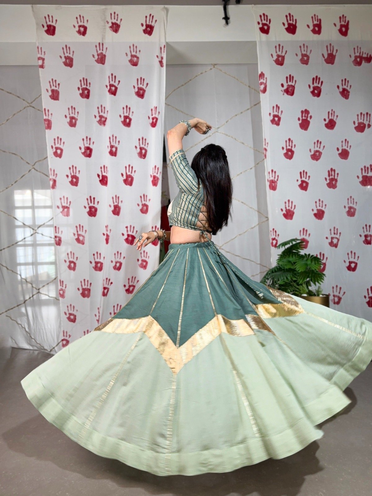 Navratri Lehenga Choli Pure Chanderi - Image 6