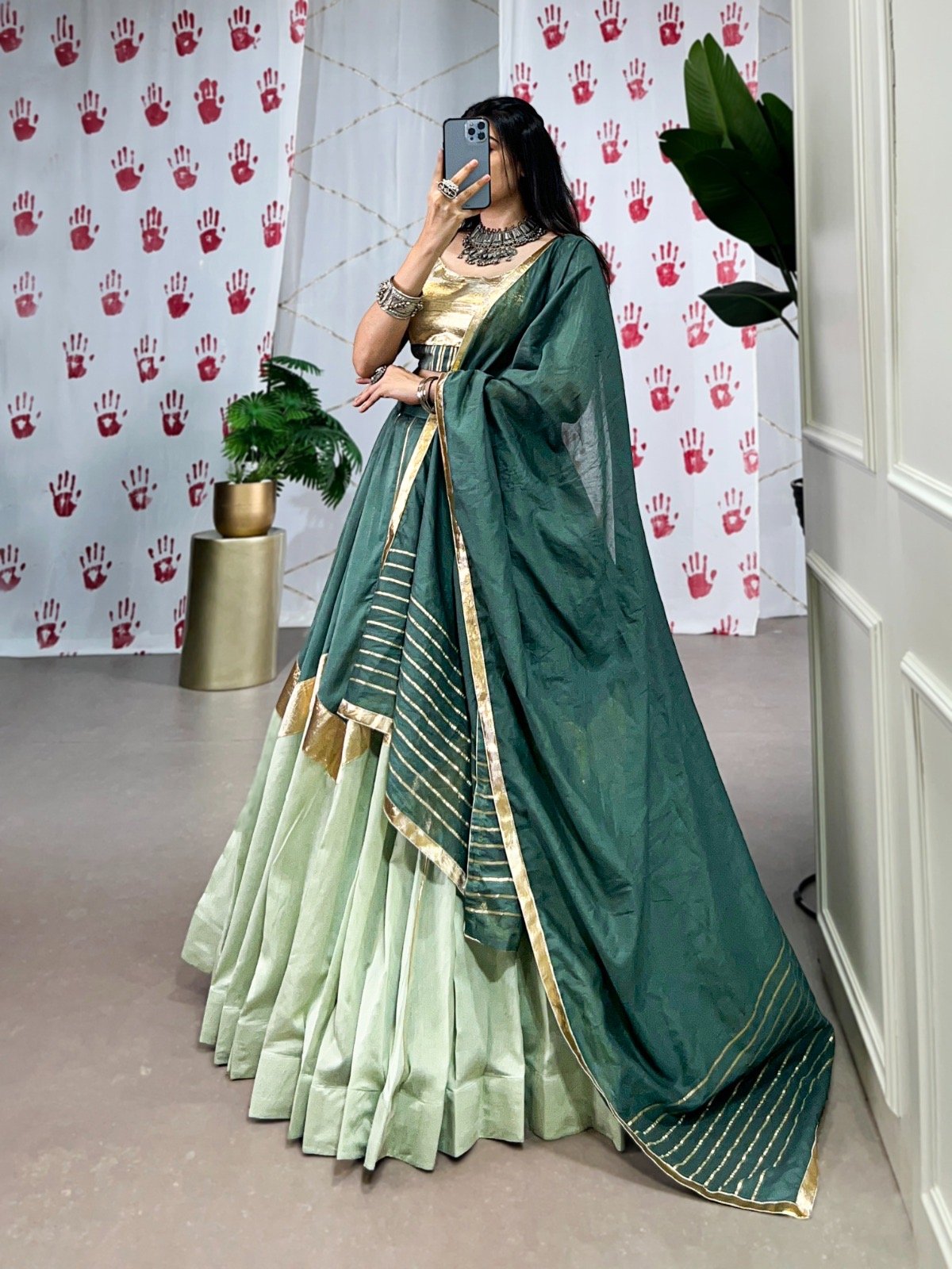 Navratri Lehenga Choli Pure Chanderi - Image 3