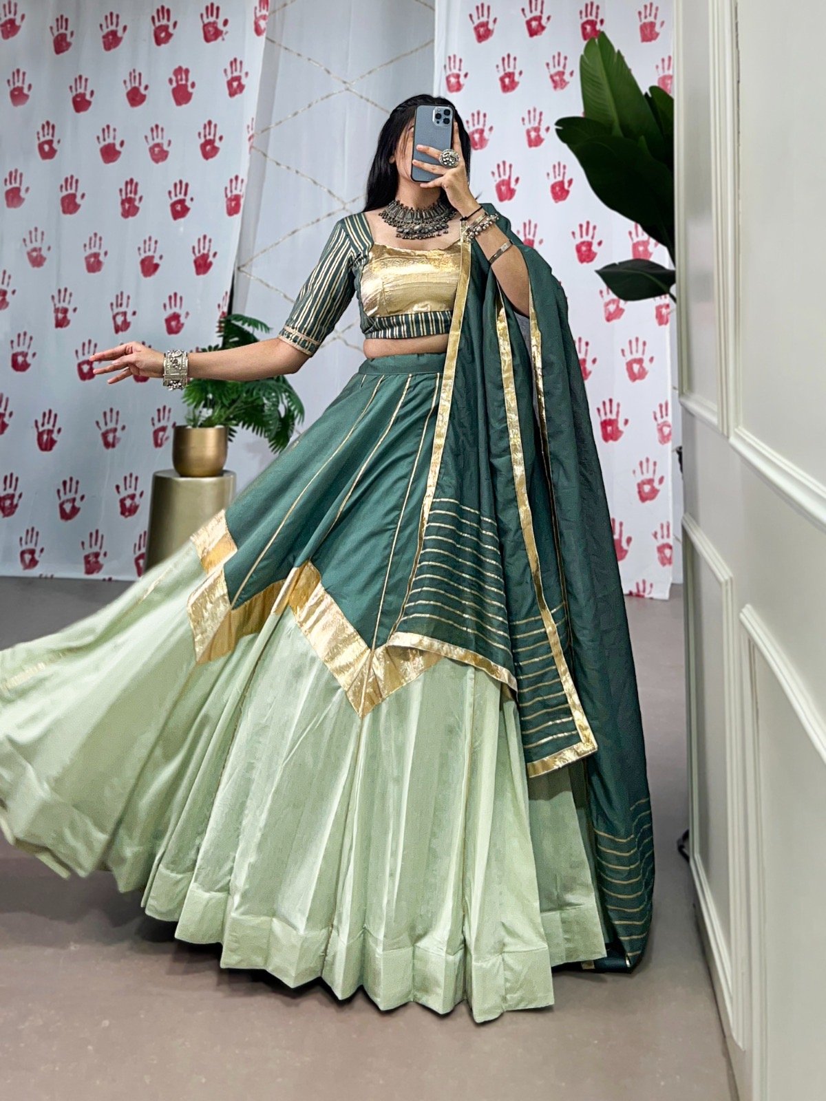 Navratri Lehenga Choli Pure Chanderi - Image 8