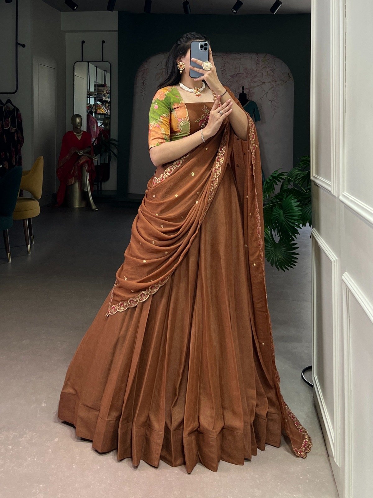 Lahenga Choli Set Chocolate Crush - Image 3